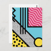 Abstracte 80s memphis pop art style graphics briefkaart (Voorkant / Achterkant)