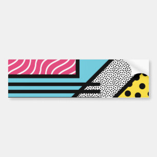 Abstracte 80s memphis pop art style graphics bumpersticker