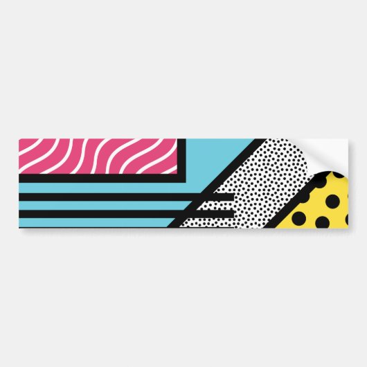 Abstracte 80s memphis pop art style graphics bumpersticker (Voorkant)