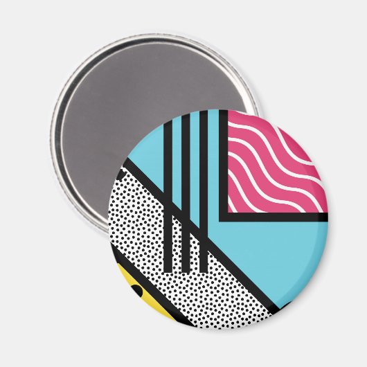 Abstracte 80s memphis pop art style graphics magneet (Voorkant / Achterkant)