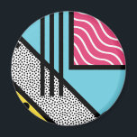 Abstracte 80s memphis pop art style graphics magneet<br><div class="desc">Abstracte vette, kleurrijke illustratie van grafische afbeeldingen in de vorm van memphis-pop van de 80s</div>