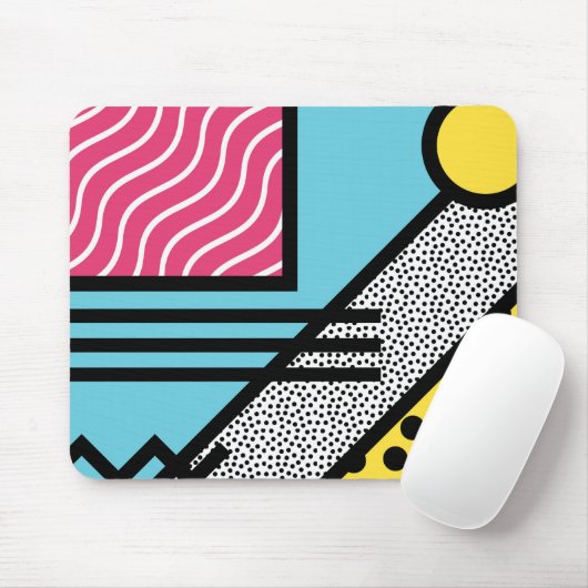 Abstracte 80s memphis pop art style graphics muismat (Met muis)