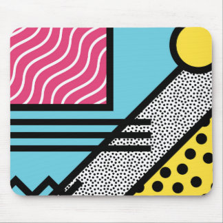 Abstracte 80s memphis pop art style graphics muismat