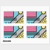 Abstracte 80s memphis pop art style graphics rechthoekige sticker (Vel)