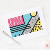Abstracte 80s memphis pop art style graphics rechthoekige sticker (Envelop)