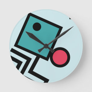 Abstracte 80s memphis pop art style graphics ronde klok
