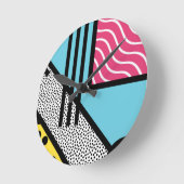 Abstracte 80s memphis pop art style graphics ronde klok (Hoek)