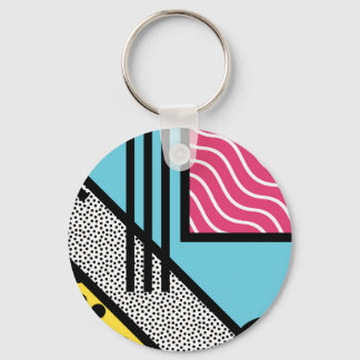 Abstracte 80s memphis pop art style graphics sleutelhanger