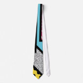 Abstracte 80s memphis pop art style graphics stropdas (Voorkant)