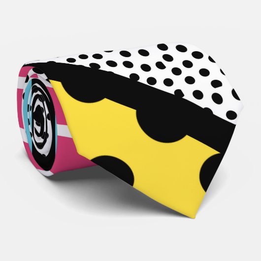 Abstracte 80s memphis pop art style graphics stropdas (Opgerold)
