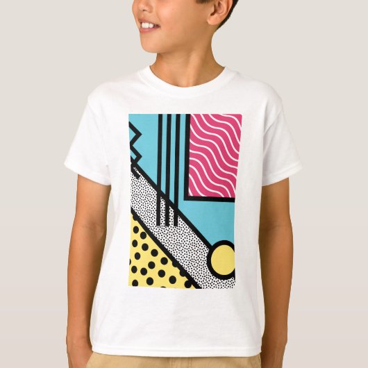 Abstracte 80s memphis pop art style graphics t-shirt (Voorkant)