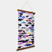 Abstracte 80s Vibrant Vector Vibes Hangend Wandkleed (Gebogen)