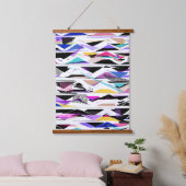 Abstracte 80s Vibrant Vector Vibes Hangend Wandkleed (Slaapkamer)