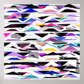 Abstracte 80s Vibrant Vector Vibes Poster (Voorkant)