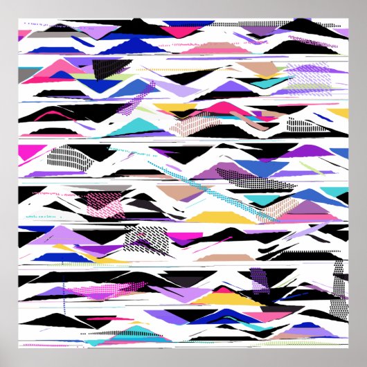 Abstracte 80s Vibrant Vector Vibes Poster (Voorkant)