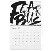 Abstracte aangepaste agenda voor zwarte en witte l kalender (Feb 2027)