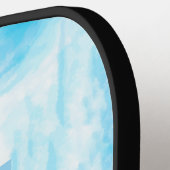 Abstracte aangepaste baby blauwe monogram naam bev pickleball paddle (Links Detail)