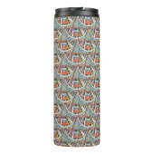 Abstracte aangepaste monogram patroonmonogram thermosbeker (Achterkant)