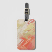 Abstracte aangepaste naam artistiek modern kleurri bagagelabel (Voorkant (verticaal))