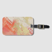 Abstracte aangepaste naam artistiek modern kleurri bagagelabel (Voorkant (horizontaal))