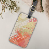 Abstracte aangepaste naam artistiek modern kleurri bagagelabel