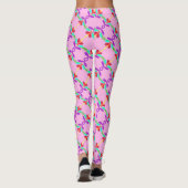 Abstracte aanjager in roze over design Yoga Pants Leggings (Achterkant)