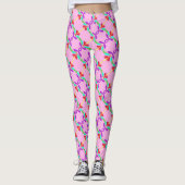 Abstracte aanjager in roze over design Yoga Pants Leggings (Voorkant)