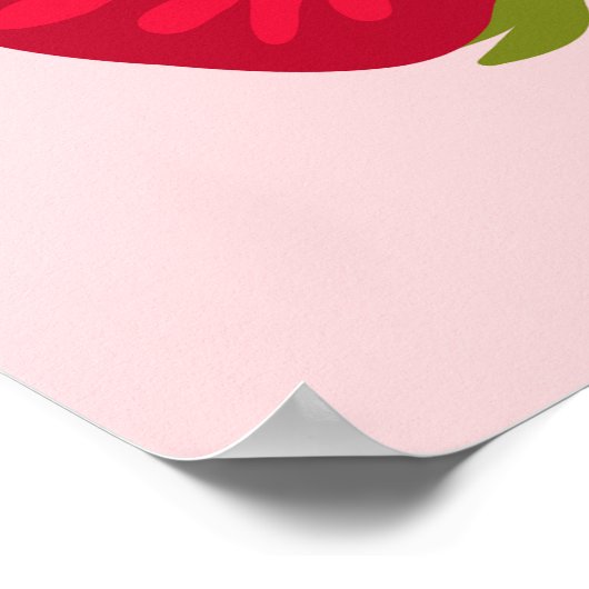 Abstracte aardbei in Matisse stijl Poster (Hoek)