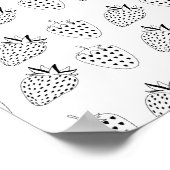Abstracte aardbei (zwart en wit) poster (Hoek)