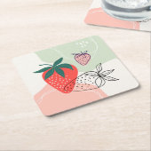 Abstracte aardbeienhoudende Onderzetters (Schuin)
