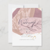 Abstracte aarde gouden trouw laag budget uitnodigi kaart (Voorkant)