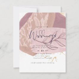 Abstracte aarde gouden trouw laag budget uitnodigi kaart