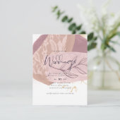 Abstracte aarde gouden trouw laag budget uitnodigi kaart (Staand voorkant)