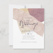 Abstracte aarde gouden trouwuitnodiging lage begro kaart (Voorkant)