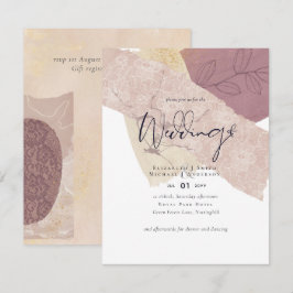 Abstracte aarde gouden trouwuitnodiging lage begro kaart