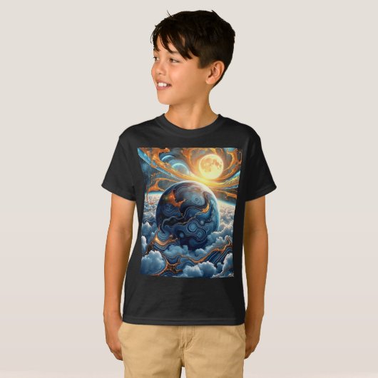 Abstracte aarde t-shirt (Voorkant volledig)