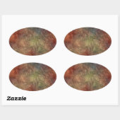 Abstracte aardetinten kleuren ovale Stickers (Vel)