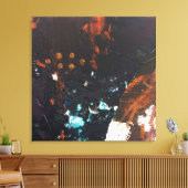 Abstracte aardetinten met kobaltblauw, rood, koper canvas afdruk (Insitu (Woonkamer))