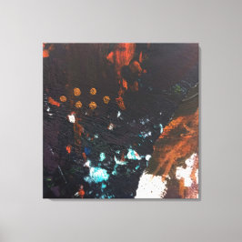 Abstracte aardetinten met kobaltblauw, rood, koper canvas afdruk