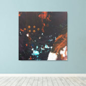 Abstracte aardetinten met kobaltblauw, rood, koper canvas afdruk (Insitu (Houten vloer))