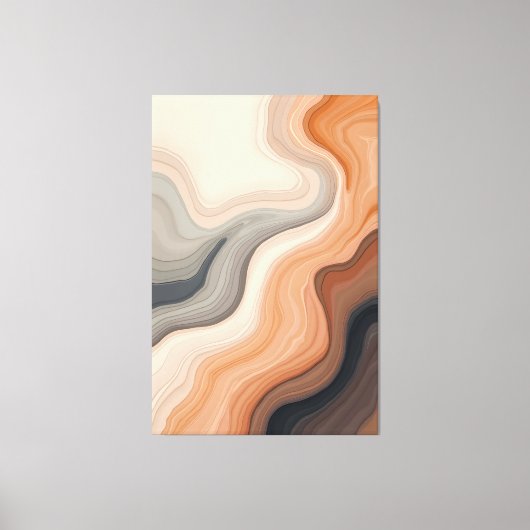 Abstracte aardetinten stromen canvas afdruk (Voorkant)