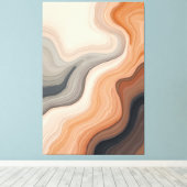 Abstracte aardetinten stromen canvas afdruk (Insitu (Houten vloer))