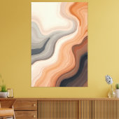 Abstracte aardetinten stromen canvas afdruk (Insitu (Woonkamer))