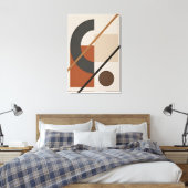 Abstracte aardetinten uit het midden van de eeuw canvas afdruk (Insitu (Slaapkamer))