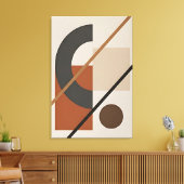 Abstracte aardetinten uit het midden van de eeuw canvas afdruk (Insitu (Woonkamer))