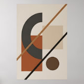 Abstracte aardetinten uit het midden van de eeuw poster (Voorkant)