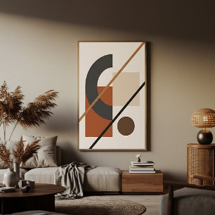 Abstracte aardetinten uit het midden van de eeuw poster
