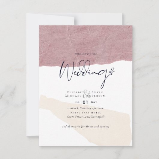 Abstracte aardetonatieweddenschap nodigt goedkope  kaart (Voorkant)