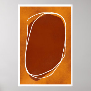 Abstracte aardetone muurkunst rustieke warmte, ged poster