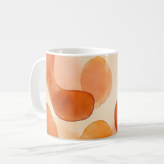 Abstracte aardetonen waterverf koffiemok (Voorkant links)